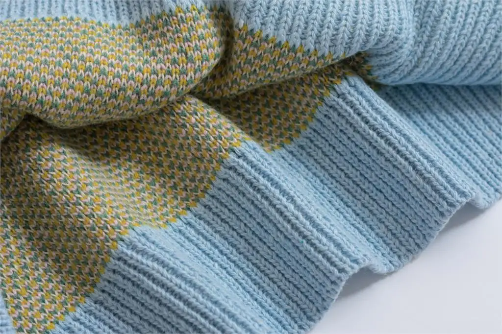 Винтажный дизайн, Женский пуловер шерстяной свитер с круглым вырезом, с цветным блоком, вязаный джемпер, топ для осени и зимы
