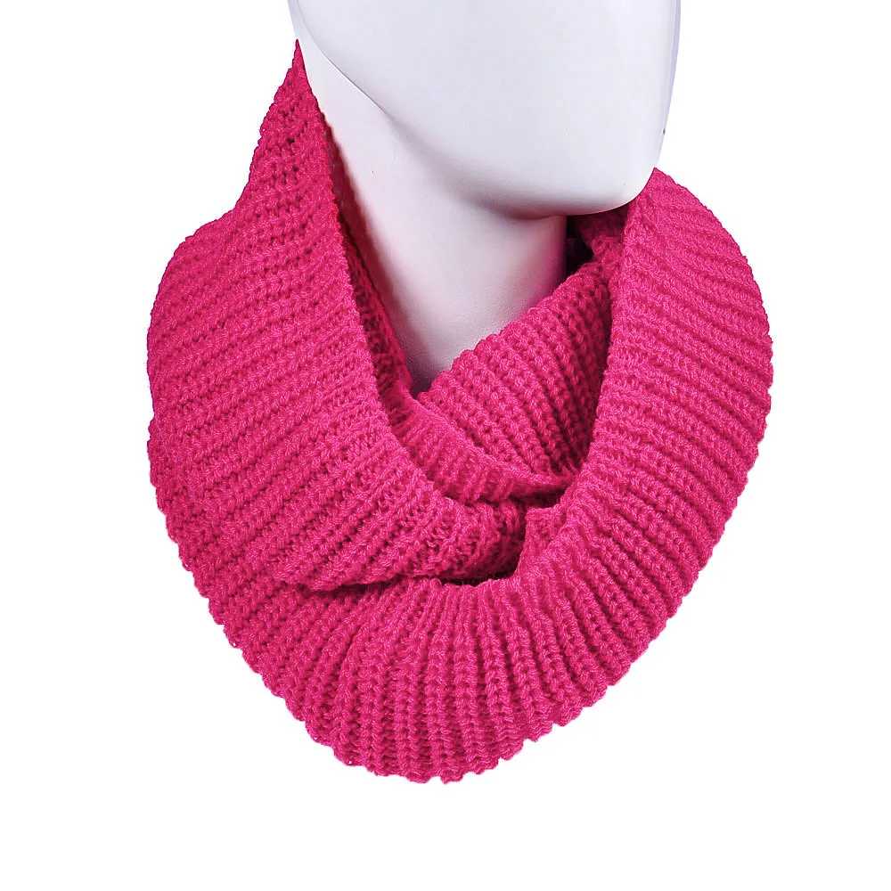 Women's Winter Warm Brushed Knit Neck Wraps Scarf For Ladies Winter Warm Infinity 2 Circle Cable Knit Cowl Neck Long Scarf#40