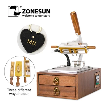 

ZONESUN Manual Light-type Digital Hot Foil Stamping Machine Leather Paper Wood PVC Card Book Custom Logo Heat Press Machine