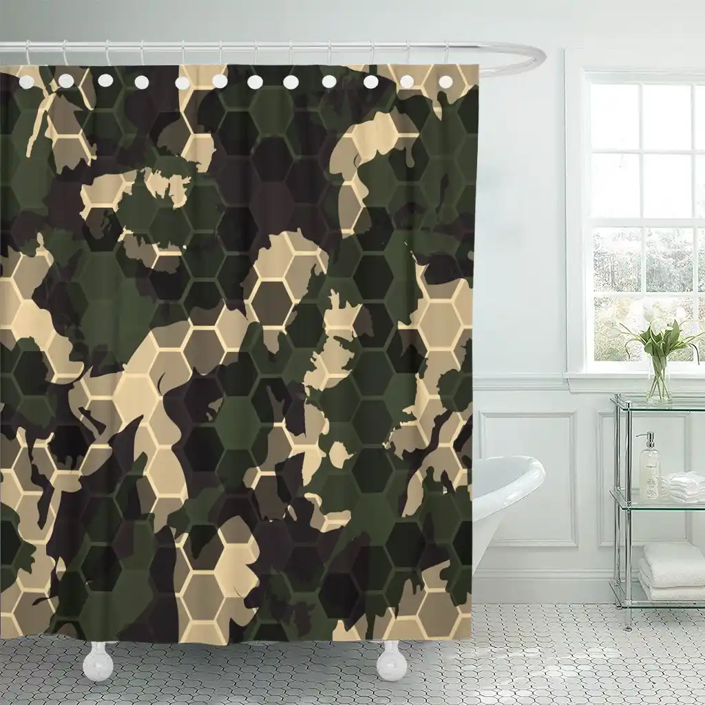 Green Pattern Hexagonal Camouflage Digital Hexagon Camo Beige Camoflage Shower Curtain Waterproof Fabric 60 X 72 Inches Set Shower Curtains Aliexpress Green Pattern Hexagonal Camouflage Digital Hexagon Camo Beige Camoflage Shower Curtain Waterproof Fabric 60 X 72 Inches Set Shower Curtains Aliexpress