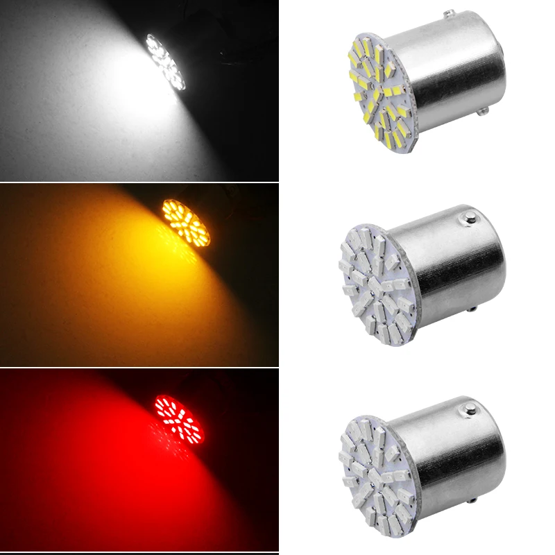 2 шт. светодиодный автомобильный фонарь P21W 1156 BA15S 1157 Bay15d 22SMD Задний сигнал поворота