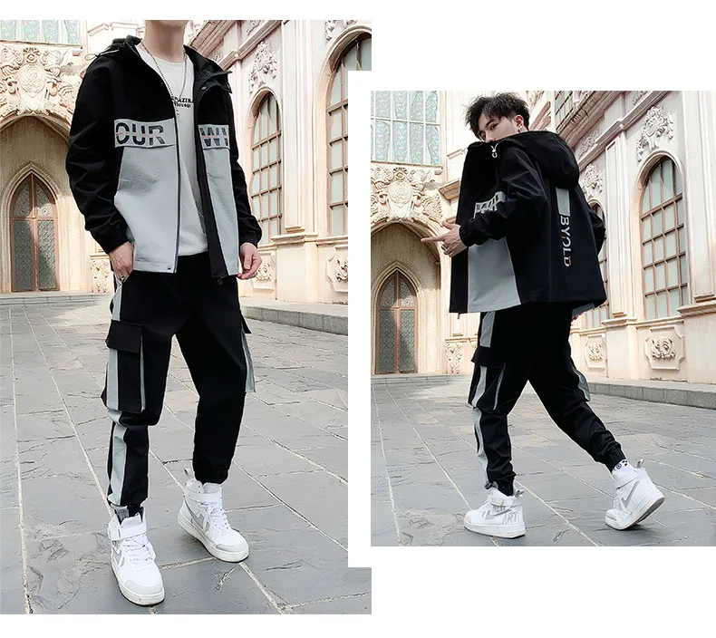 jogging suits for men 2022 New Autumn Men Sports Two Pieces Set Jacket and Sweatpants Fashion Streetwear Sports Set Casual Long Sleeve Mens Tracksuit mens matching sets