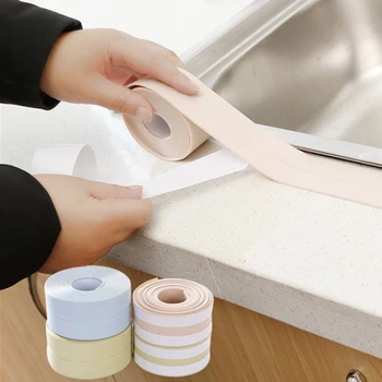 Self Adhesive Kitchen Ceramic Sticker Waterproof Anti moisture PVC Sticker Bathroom Wall Corner Line Sink Stickers 300cm260cm