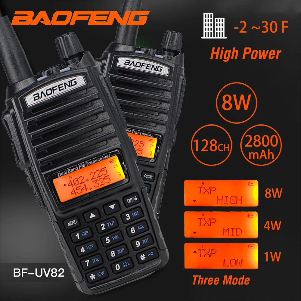 10 км Baofeng Dual Band иди и болтай Walkie Talkie “иди UV-82 FM трансивер двухстороннее радио