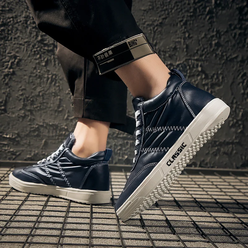 

Winter plus Velvet Warm Shoes Daily Life MEN'S Casual Shoes Ozhouzhan MEN'S SHOES Large Size Export Mid-top