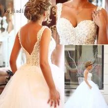 Роскошные жемчужины бисером бальное платье кристаллические платья белое/свадебное платье цвета слоновой кости винтажное Пышное Платье Сексуальные вечерние платья для выпускного вечера