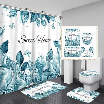 

180x180cm Nordic Style Bath Curtains Bathroom Waterproof Shower Curtain Bathtub Bathing Cover Large Wide Curtains w/12 Hooks