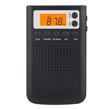 

New Portable Radio AM FM Pocket Wekker Radios Portable Black ABS US/EU/JP Plug Radio HOT