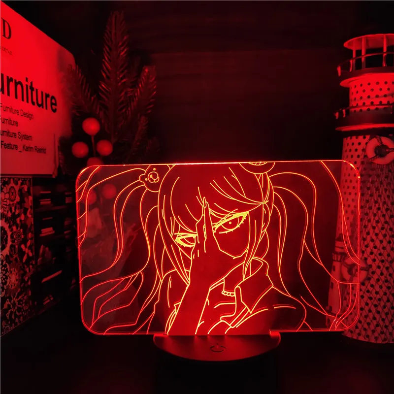 Дзюнко Эносима светодиодная аниме лампа Danganronpa меняющая цвет 3D ночник | Лампы и
