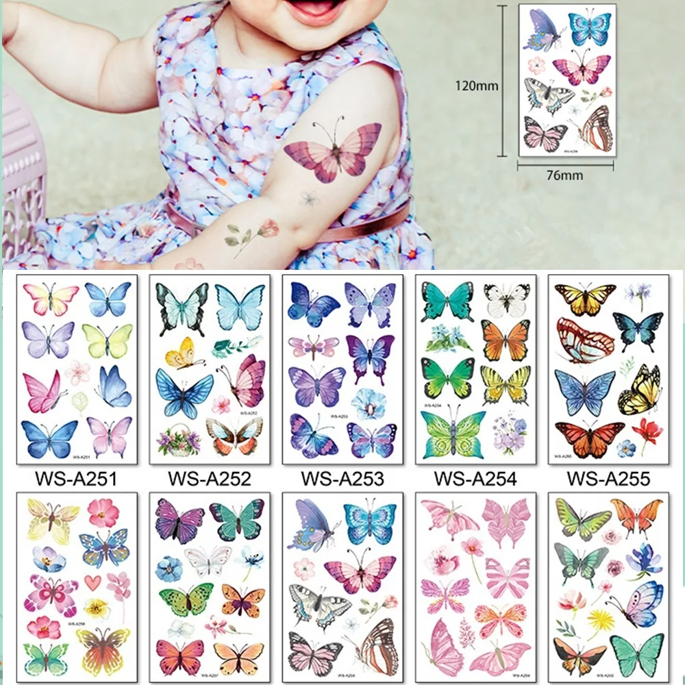 Special Price Butterfly Tattoo Sticker Makeup Tatouage Temporary-Flower Kind Children Watercolor Body-Arm WGwgrDjobBZ