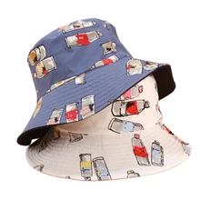 Женская осенняя и зимняя Корейская Панама шляпа уличная шляпа котелок двухсторонняя Рыбацкая шляпа с цветочным принтом Повседневная шляпа с козырьком