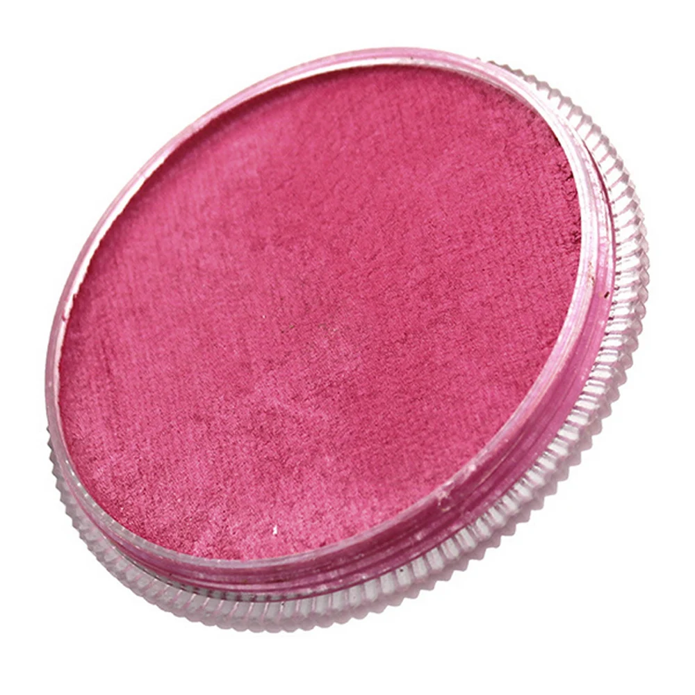Pearlescent Red 30 г нетоксичный моющийся перламутровый цвет матовый пигмент для лица и тела с кистью для рисования, игрушка для детей, взрослых, фестивали, макияж, вечерние - Цвет: Pearlescent Red