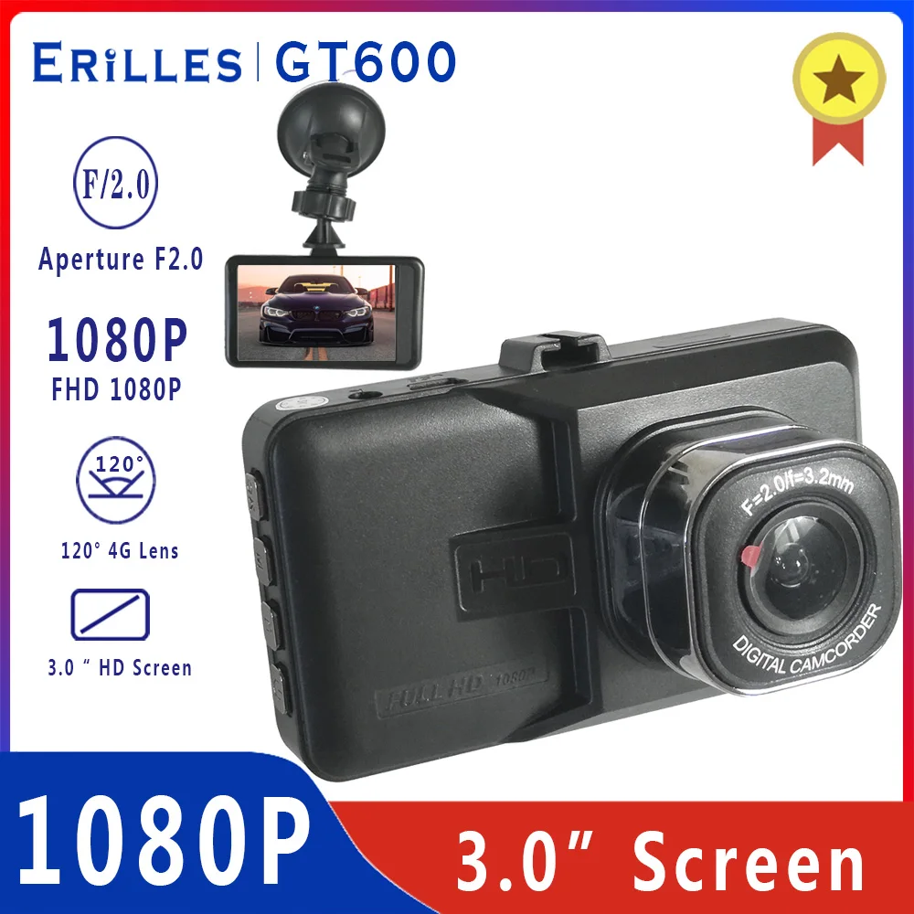GT600 Автомобильный видеорегистратор 3 0 дюймов портативный Full HD 1080P Dash Cam F2.0