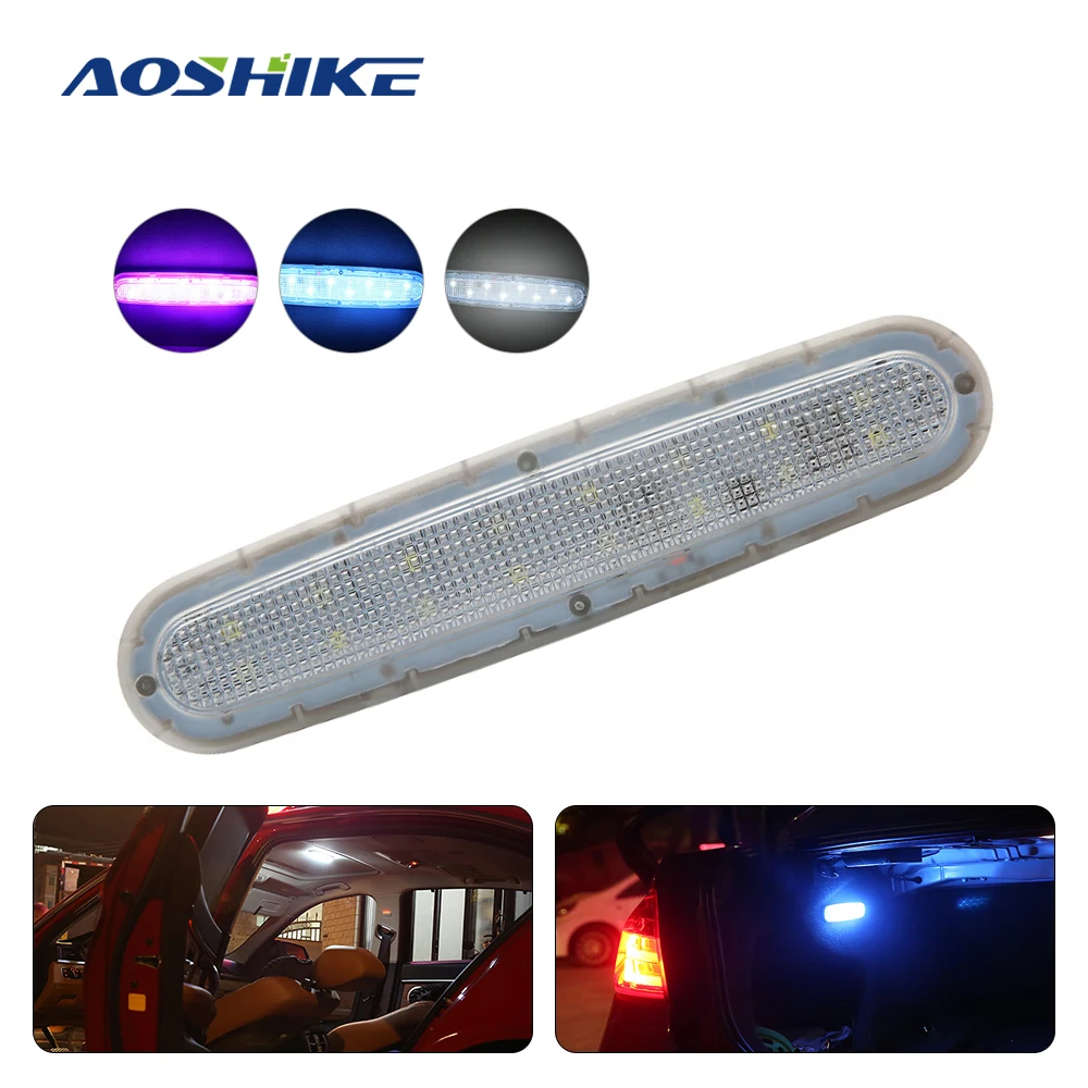 AOSHIKE автомобильный светильник для чтения интерьера USB Перезаряжаемый белый синий