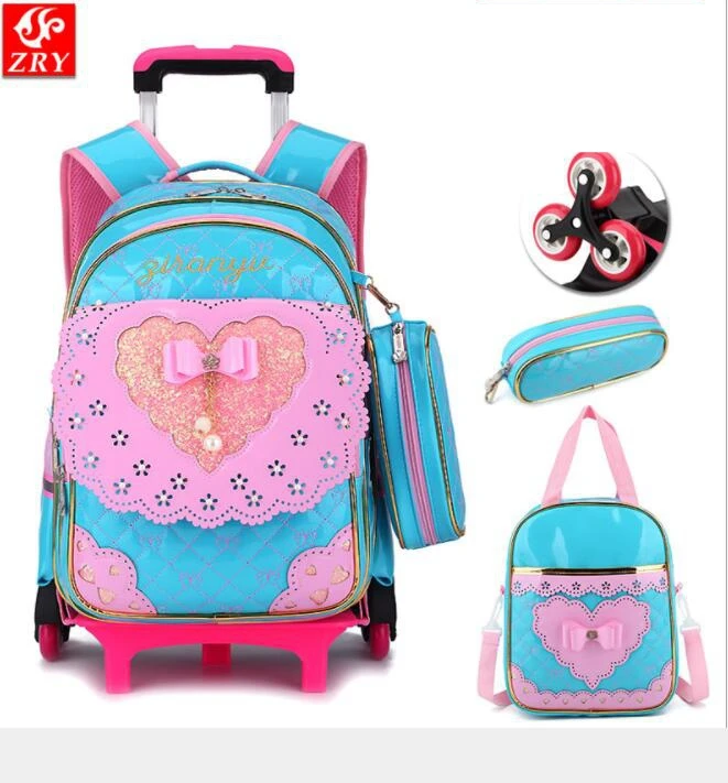 Ziranyu Kids School Rolling Backpacks School Bag Wheels For Girls