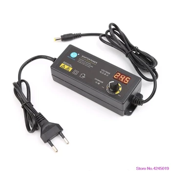

New Adjustable Power Adapter With Voltage Digital Display Screen 3V-12V 5A EU Plug