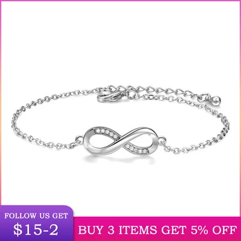 

LByzHan 2020 Hot Sale Classic infinity Bracelet Clear CZ Zircon Lucky Number 8 For Women Making Jewelry Gift CMB87