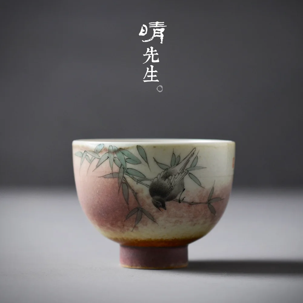 

Pure Manual Colorful Glaze Hand Painting Of Flowers And Birds In Traditional Chinese Style Cup Jindezhen Ceramics Sip Tea Cup