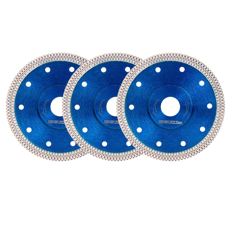 3Pcs 125mm Turbo Diamond Circular Saw Blade Disc for Wood Cutting Ceramics Porcelain Tiles Angle Grinder |