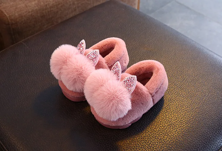 Children's Indoor Warm Non-slip Soft Bottom Cotton Shoes Autumn and Winter New Medium and Small Children Can Wear Cotton Shoes