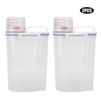 

2Pca Rice Bucket Kitchen Thick Plastic Rice Bucket Soybean Wheat Flour Storage Box Moisture-proof and insectproof Food Container