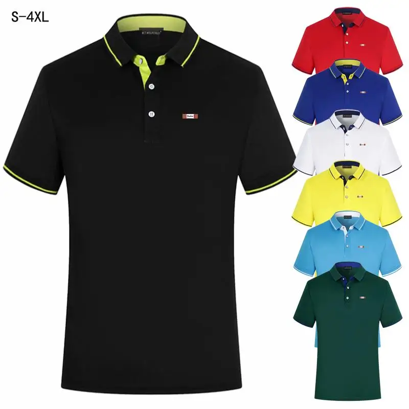 

S-4XL New Design Summer Shirt Mens Polo Shirts Fashion Casual Sportswear Polos Homme Slim Fit Men Clothing Fashion Lapel Tops