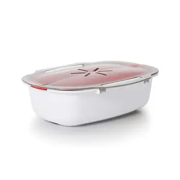 

Food Grade PP Steaming Dish Microwave Oven Steamer Basket Fish Meat Vegetables Food Steamer Kitchen Cookware vaporera cocina
