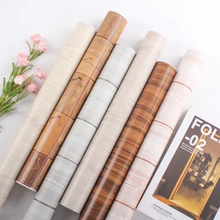 Wood Grain Sticker Wallpaper Self-adhesive Waterproof Moistureproof Closet Door Stick Table Furniture Renovation Sticker