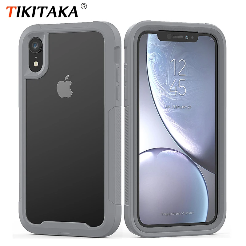 

PC+TPU Silicone Bumper Frame Shockproof Case for iPhone XR X XS XS Max Transparent Ultra-Thin Protective Case for 6 6s 7 8 Plus