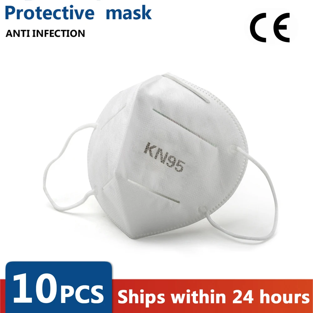 

10PCS KN95 CE ffp3 mask Certification Anti Infection N95 Mask Reusable Particulate Respirator PM2.5 Same Protective as KF94 FFP2