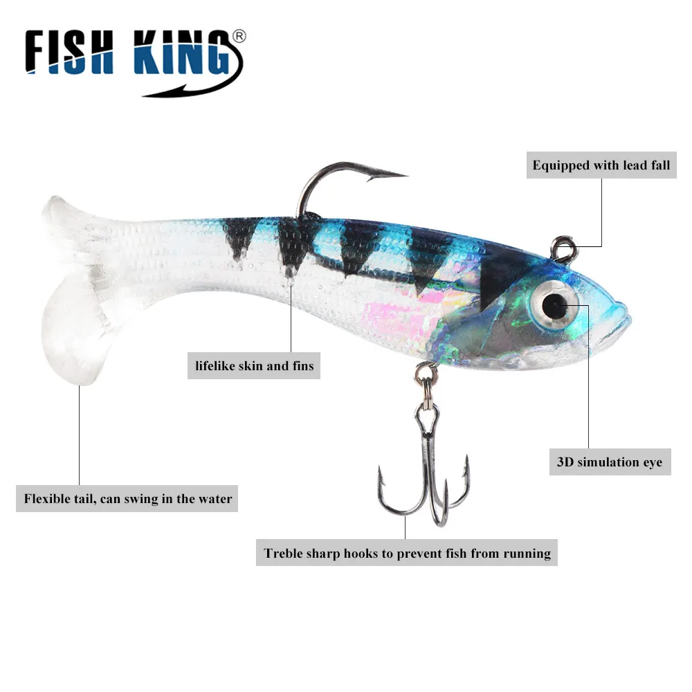 Рыболовная приманка FISH KING 8/10/12 см 10 цветов окунь силиконовые трехмерные глаза