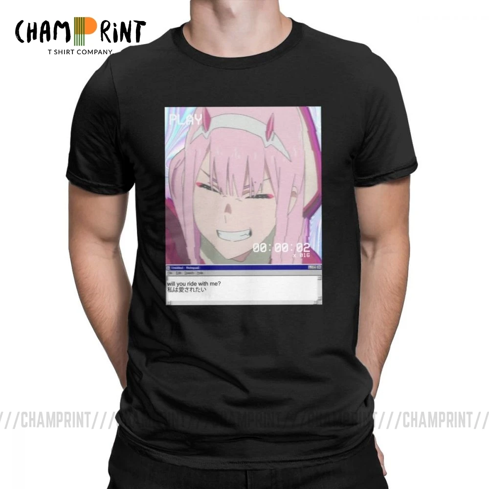 Darling In The FRANXX Zero Two Футболка мужская Эстетическая хлопковая футболка с коротким
