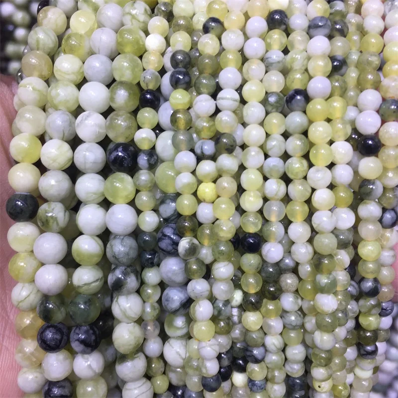 White Green Blue Jasper Gemstone 4/6/8/10MM Lace Natural Stone Loose Bead For Woman Bracelet Necklace Jewelry Making DIY Gift | Украшения и