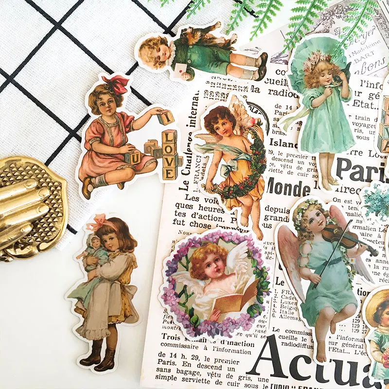 

15Pcs/Bag Vintage European Angel Baby Sticker DIY Craft Scrapbooking Album Junk Journal Happy Planner Decorative Stickers