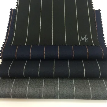 

Factory Sales High Quality Tr Stripe Shuttle Uniform Fabric Vertical Stripe Spring Autumn Fashion Suit