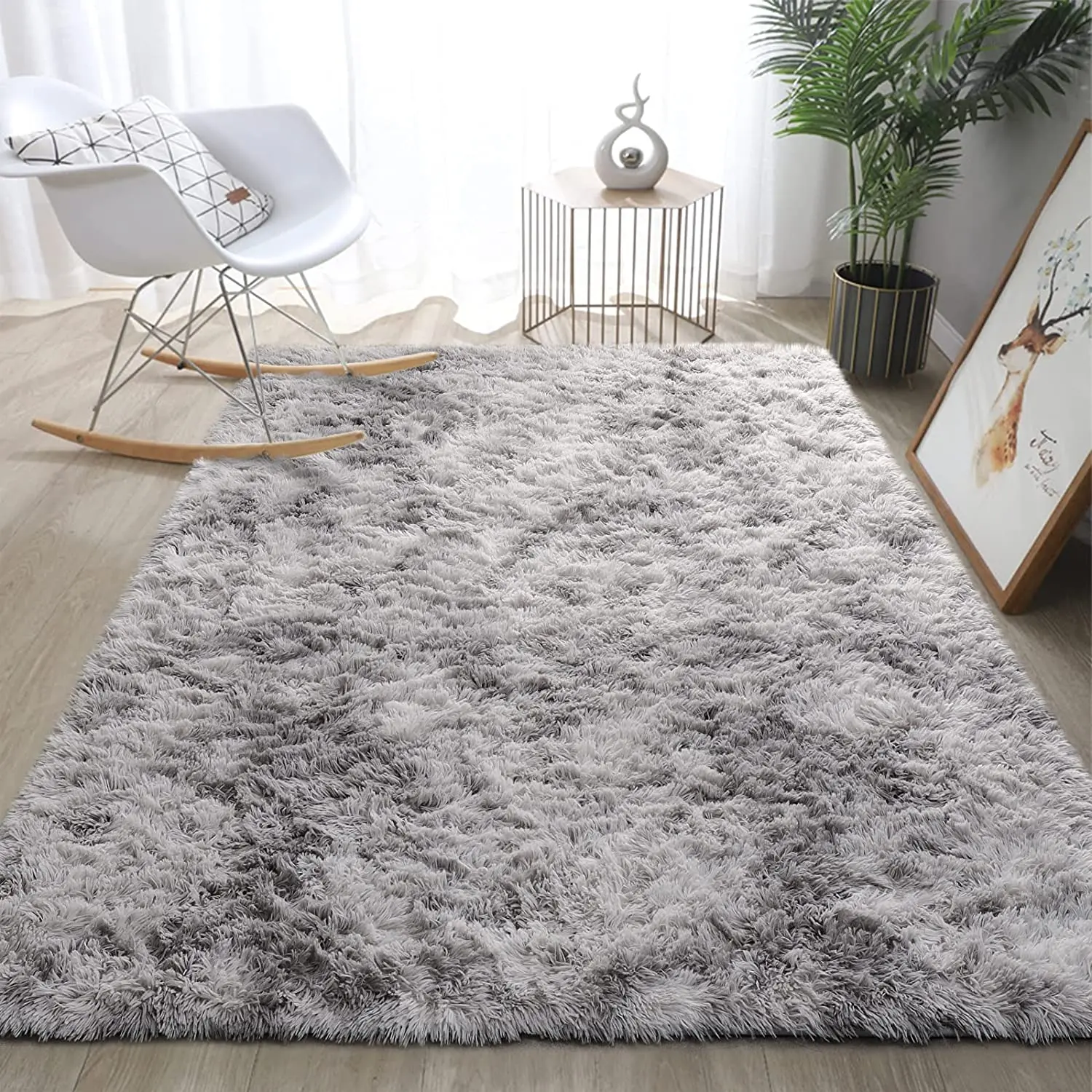 Ultra Soft Modern Area Rugs Shaggy Nursery Rug Living Room Fur Plush Carpet 