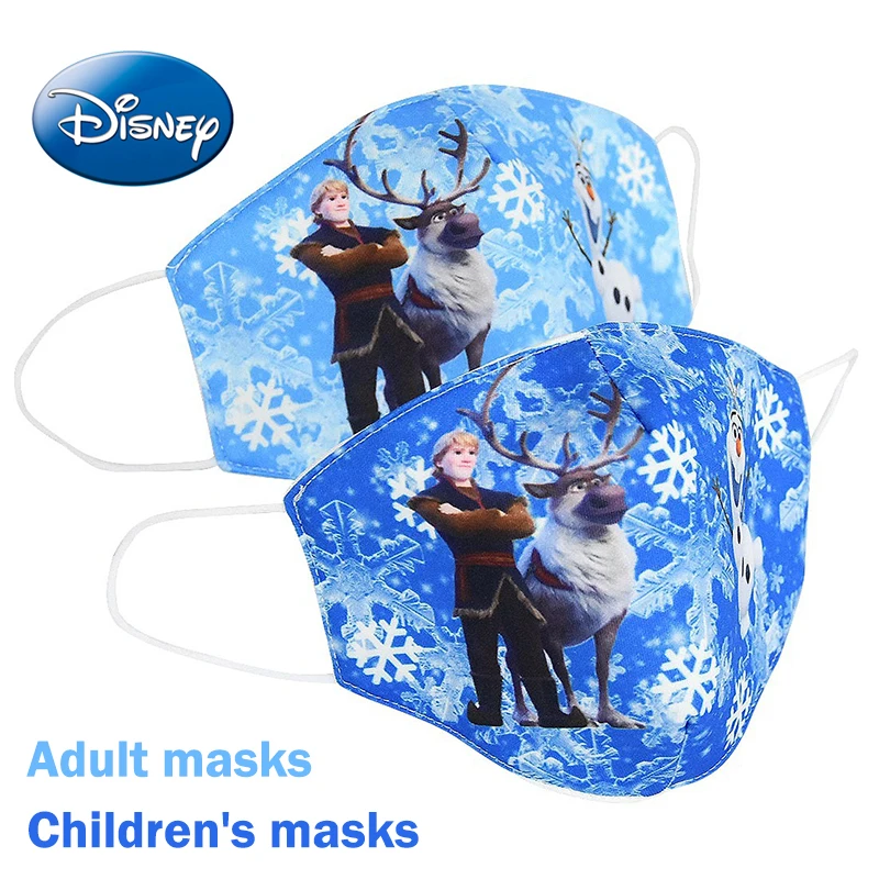 

Original Frozen Kristoff Olaf Cartoon Print Pattern Kids Masks Face Mouth Protection Reusable Breathable Washable Disney Masks
