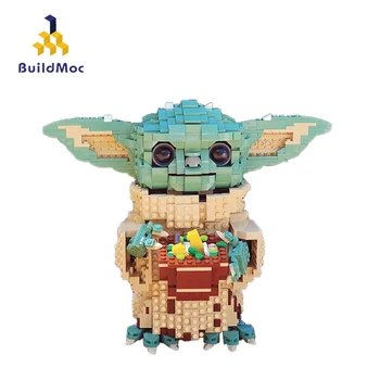 

BuildMoc Starwars Mandalorian Yoda-Master Darth-Vader Action Figures Building Blocks Star Plan Baby Yoda Toys For Children Gifts