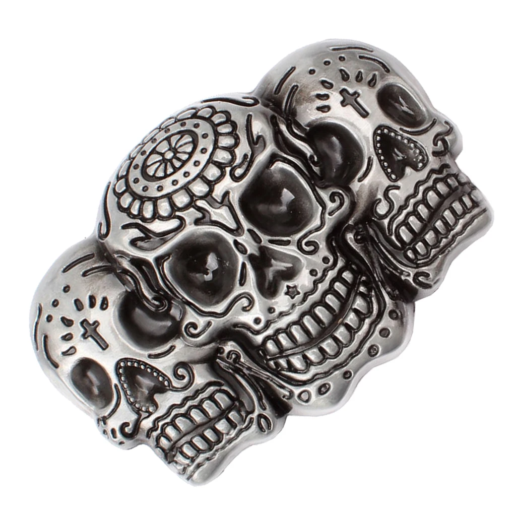 Vintage Western Belt Buckle 3D Skull Head Gothic Punk Rock Motorcycle Biker Gift