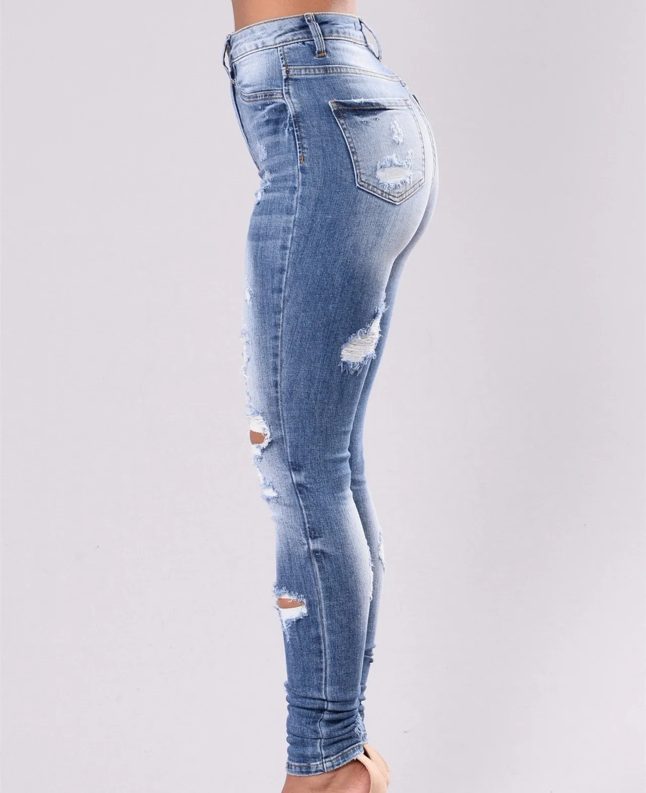 Nieuwe Vrouwen Grote Size Ripped Jeans 
