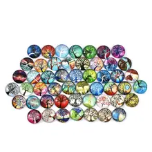 50 шт. круглый стеклянный кабошон Древо жизни 12/20/25 мм плоские круглые бусины для серьги, браслет, кольцо база, сделай сам, ювелирное изделие, украшения своими руками