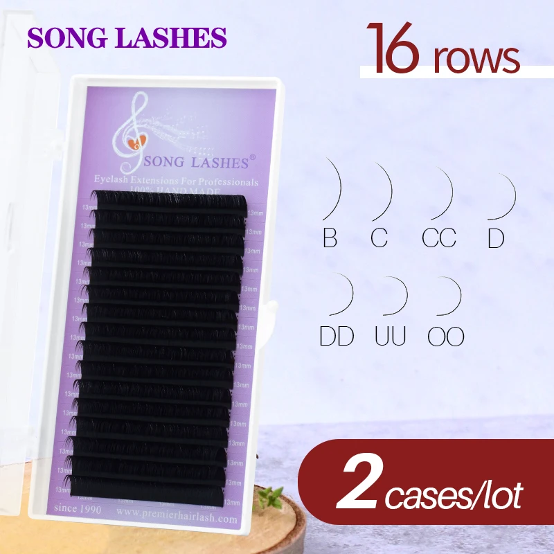 

SONG LASHES Eyelash Extensions for Salon and Professional Nature and Soft Thin Tip Pure Black Easy Pick up