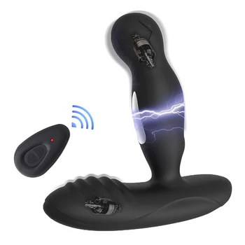Remote Control Vibrator Electric Shock Anal Plug Male Prostate Massager Wireless Rotation Butt Sex Toys For Men Women Dildo 6