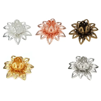 

20 Pcs/bag Pendant Holder Hollow Lotus 16MM Home Beginners DIY Handmade Pendant Earrings Jewelry Making Accessories Material