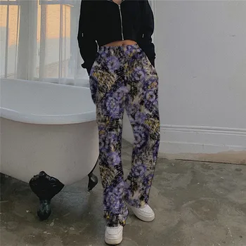 

Lychee Girls Swirl Tie Dye Printed Women Pants Wide Leg Elastic Waist Lady Trousers High Waist Casual Loose Female Bottoms
