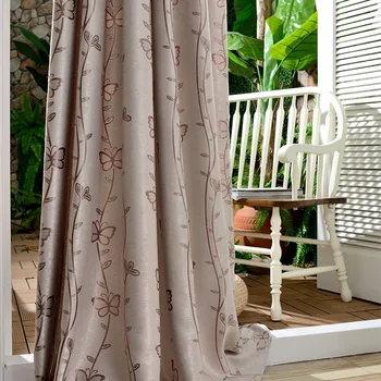 

Modern Curtains for Living Dining Room Bedroom Cationic Rural Jacquard Fabric Curtains Finished Product Customization