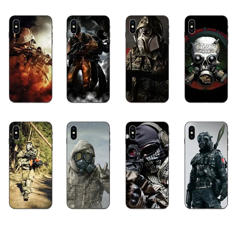 

Army Soldier W Gun Gas Mask Soft Cell Phone For Galaxy A8 A9 Star Note 4 8 9 10 S3 S4 S5 S6 S7 S8 S9 S10 Edge Lite Plus Pro G313