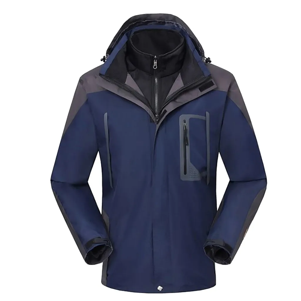 Men Winter Hooded Softshell Windproof Waterproof Soft Coat Shell Jackets Male Outdoor Warm Windbreaker For