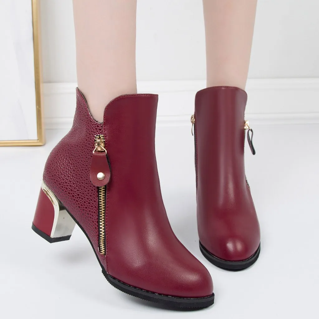 Ботинки модные женские ботильоны туфли-лодочки на Высоком толстом каблуке ботинки с круглым носком в английском стиле удобная женская обувь для студентов размера плюс, M50 - Цвет: WE