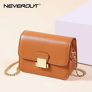 

NEVEROUT Small Evening Bag Solid Leather Crossbody Bags for Women Messenger Bag Fashion Mini Flap Luxury Shoulder Sac a Main